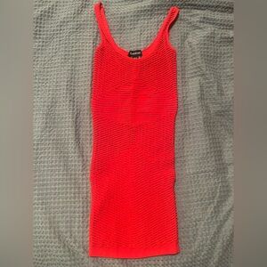Bebe Red Textured bodycon Dress